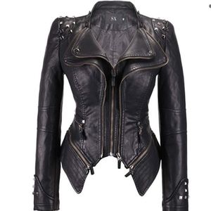Studded Perfectly Shaping Faux Leather Biker Jacket